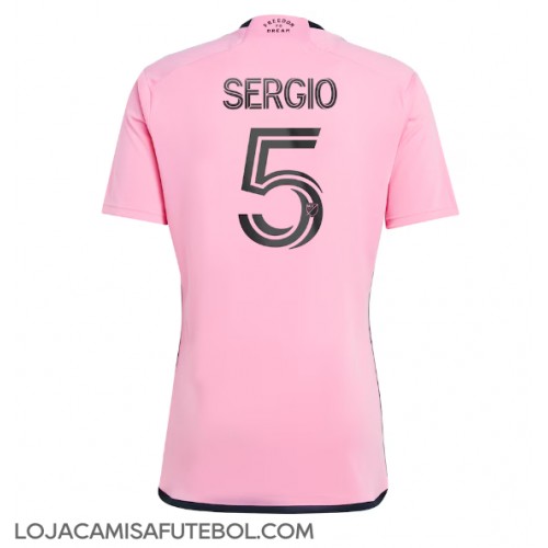 Camisa de Futebol Inter Miami Sergio Busquets #5 Equipamento Principal 2024-25 Manga Curta